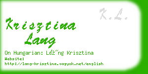 krisztina lang business card